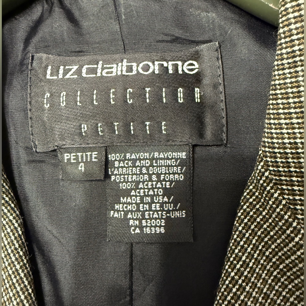 #5)  Vintage Liz Claiborne  Green, white, Black and Checkered Vest - Picture 5 of 5